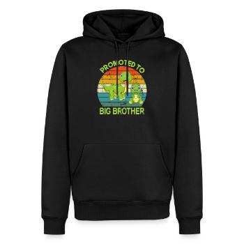 Gefördert zu big brother dinosaurier / Dino Big Bro - Männer Premium Bio Hoodie - Schwarz - Vorne - Nico (187cm)