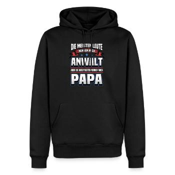 Anwalt Papa Vatertag Lustig Spruch Geschenk - Männer Premium Bio Hoodie - Schwarz - Vorne - Nico (187cm)