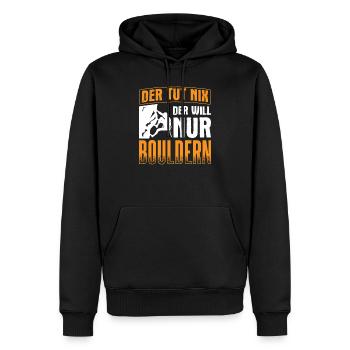 Boulderer Klettern Bouldern - Männer Premium Bio Hoodie - Schwarz - Vorne - Nico (187cm)