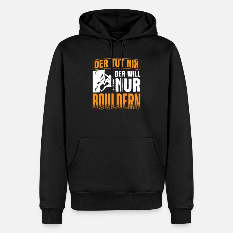 Boulderer Klettern Bouldern - Männer Premium Bio Hoodie - Schwarz