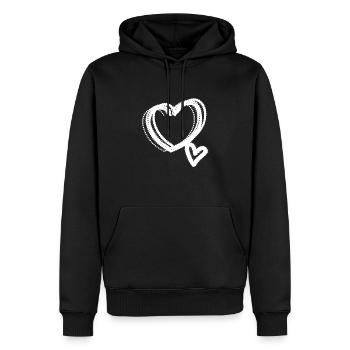 White Heart - Men’s Premium Organic Hoodie - black - Front - Nico (187cm)