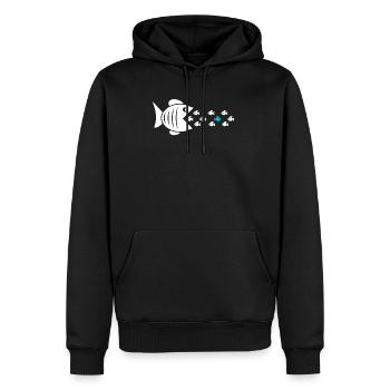 Gegen den Strom schwimmen - Männer Premium Bio Hoodie - Schwarz - Vorne - Nico (187cm)