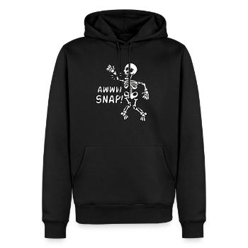 Awww Snap squelette Os cassés - Sweat à capuche Premium bio Homme - noir - Devant - Nico (187cm)