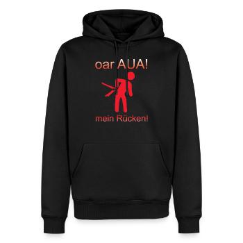Rücken Rückenschmerzen Schmerzen Bauarbeiter - Männer Premium Bio Hoodie - Schwarz - Vorne - Nico (187cm)