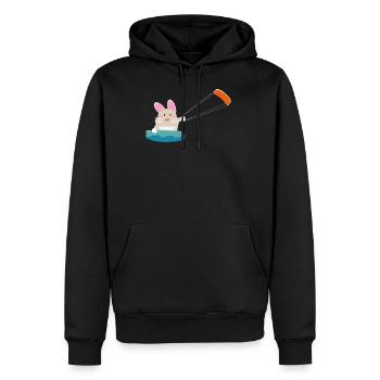 Kitesurf - Sweat à capuche Premium bio Homme - noir - Devant - Nico (187cm)