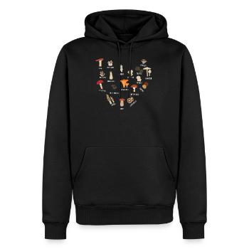 Cueilleur de champignons - Sweat à capuche Premium bio Homme - noir - Devant - Nico (187cm)