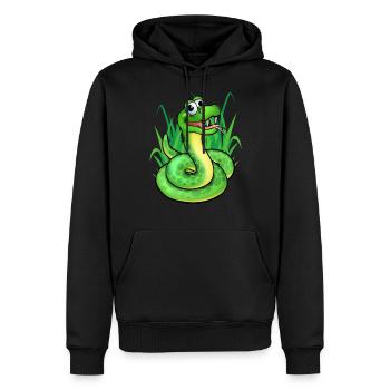 Serpent - Sweat à capuche Premium bio Homme - noir - Devant - Nico (187cm)