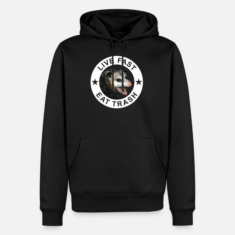Live Fast Eat Trash Possum - Sweat à capuche Premium bio Homme - noir