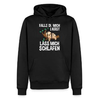 Schlafshirt Faultier Schlafanzug Geschenk - Männer Premium Bio Hoodie - Schwarz - Vorne - Nico (187cm)