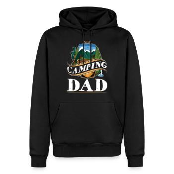 Camping Dad Berge Wandern Bergsteigen Camper - Männer Premium Bio Hoodie - Schwarz - Vorne - Nico (187cm)