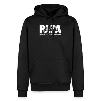 Papa Mountainbike Fahrrad Geschenk - Männer Premium Bio Hoodie - Schwarz - Vorne - Nico (187cm)
