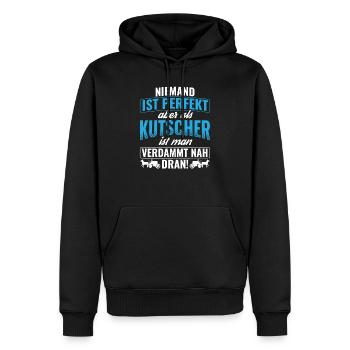 Kutsche Kutscher - Männer Premium Bio Hoodie - Schwarz - Vorne - Nico (187cm)
