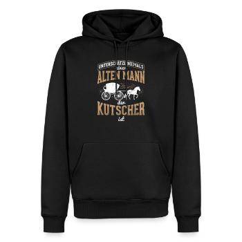 Kutscher Geschenkidee Kutsche - Männer Premium Bio Hoodie - Schwarz - Vorne - Nico (187cm)