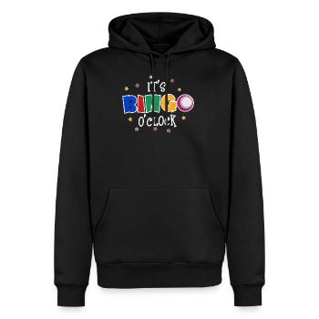 Bingo - Männer Premium Bio Hoodie - Schwarz - Vorne - Nico (187cm)