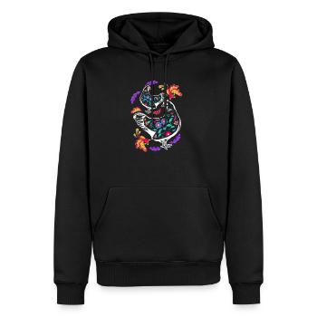 Bunte Hühner - Männer Premium Bio Hoodie - Schwarz - Vorne - Nico (187cm)