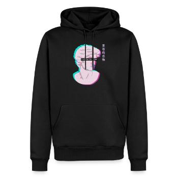Vaporwave Esthétique esthétique Vaporwave - Sweat à capuche Premium bio Homme - noir - Devant - Nico (187cm)