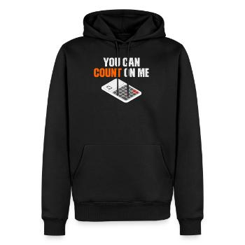 Calculatrice - Sweat à capuche Premium bio Homme - noir - Devant - Nico (187cm)