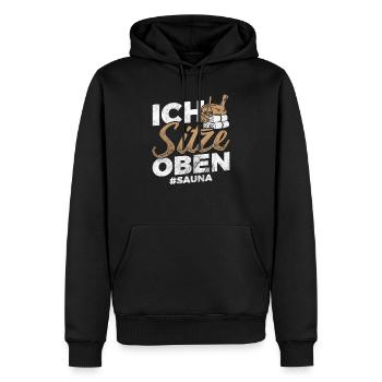 Sauna Saunieren Geschenkidee - Männer Premium Bio Hoodie - Schwarz - Vorne - Nico (187cm)
