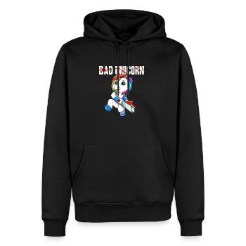 Lustiges Kettensäge Böses Einhorn - Männer Premium Bio Hoodie - Schwarz - Vorne - Nico (187cm)
