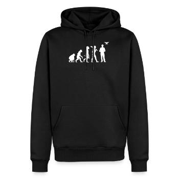 Drone - Sweat à capuche Premium bio Homme - noir - Devant - Nico (187cm)