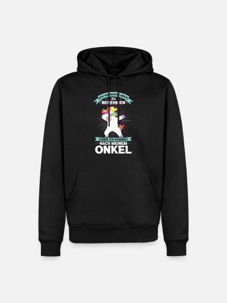 Onkel Nichte Neffe Geschenk - Männer Premium Bio Hoodie - Schwarz
