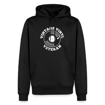 Vintage Vinyl Veteran Record Record Player - Men’s Premium Organic Hoodie - black - Front - Nico (187cm)