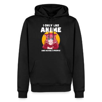 Anime Japon Cadeau Anime - Sweat à capuche Premium bio Homme - noir - Devant - Nico (187cm)