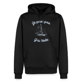 Je ne peux pas j'ai Voile - Sweat à capuche Premium bio Homme - noir - Devant - Nico (187cm)