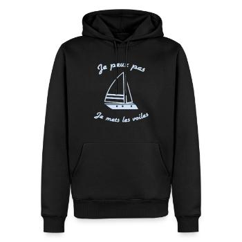 Je Peux Pas, Je Mets les Voiles Retraité - Sweat à capuche Premium bio Homme - noir - Devant - Nico (187cm)