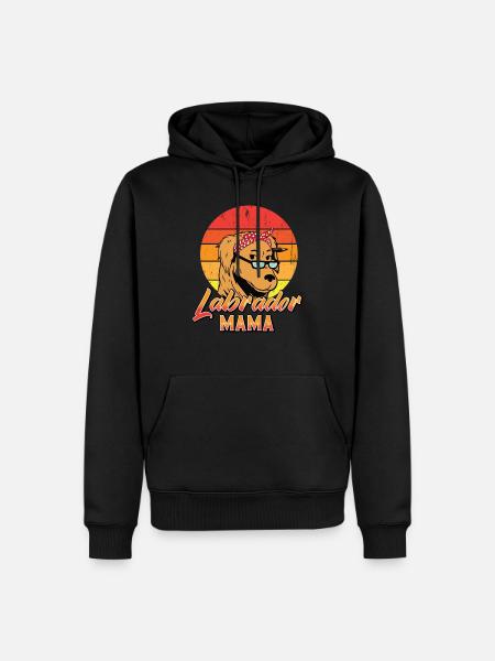 mama labrador hond - Mannen Premium Bio hoodie - zwart