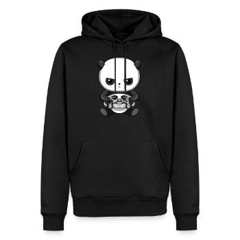 Jeu Panda De Jeu - Sweat à capuche Premium bio Homme - noir - Devant - Nico (187cm)