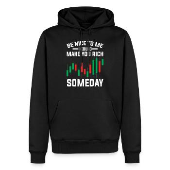 Trading Trader Argent Investor Actions Marché - Sweat à capuche Premium bio Homme - noir - Devant - Nico (187cm)