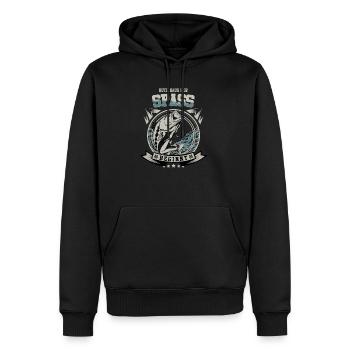 Angel Rute Raus Der Spaß Beginnt Angler Fischer Ge - Männer Premium Bio Hoodie - Schwarz - Vorne - Nico (187cm)
