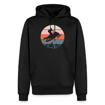 Schneemobil Motorschlitten Wintersport Geschenk - Männer Premium Bio Hoodie - Schwarz - Vorne - Nico (187cm)
