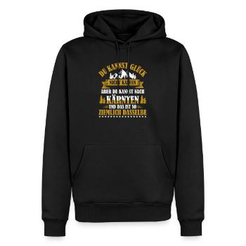 Kärnten Sehnsucht Alpen Österreich - Männer Premium Bio Hoodie - Schwarz - Vorne - Nico (187cm)