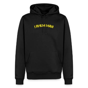 T-Shirt mit Rum - Männer Premium Bio Hoodie - Schwarz - Vorne - Nico (187cm)