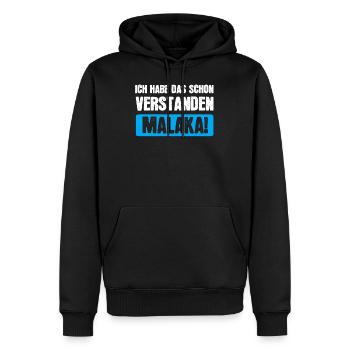 Malaka Griechisch Griechenland Geschenk - Männer Premium Bio Hoodie - Schwarz - Vorne - Nico (187cm)