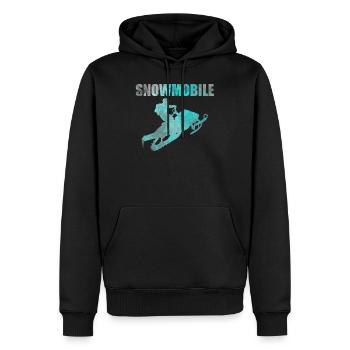 Motoneigiste motoneige cadeau rétro vintage - Sweat à capuche Premium bio Homme - noir - Devant - Nico (187cm)
