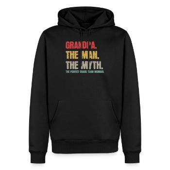Cadeau grand-père grand-père grand-père - Sweat à capuche Premium bio Homme - noir - Devant - Nico (187cm)