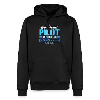 Pilot Flugzeug Luftfahrt Fliegen Beruf Lustig - Männer Premium Bio Hoodie - Schwarz - Vorne - Nico (187cm)