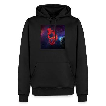 Heart Illustration - Sweat à capuche Premium bio Homme - noir - Devant - Nico (187cm)