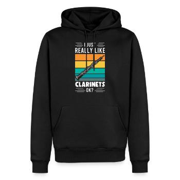 Klarinette Klarinetten Klarinette Spieler Geschenk - Männer Premium Bio Hoodie - Schwarz - Vorne - Nico (187cm)
