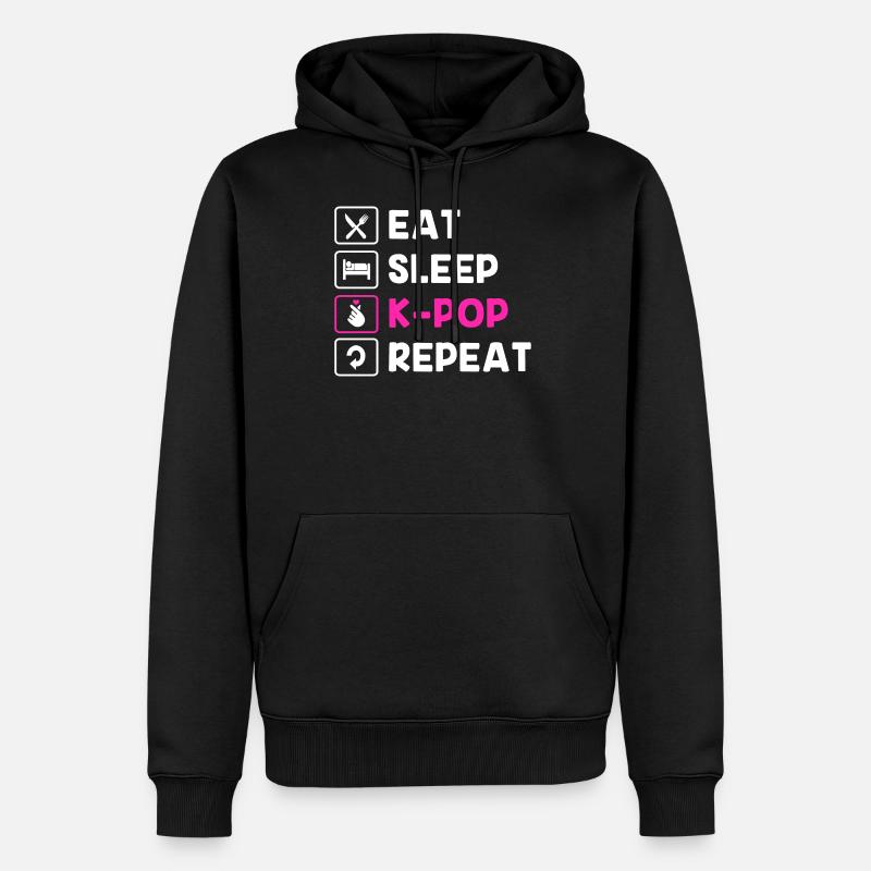 K-Pop - Sweat à capuche Premium bio Homme - noir