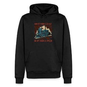 Zugfahrer Züge Bahnfahrer Bremser Beruf Lokomotive - Männer Premium Bio Hoodie - Schwarz - Vorne - Nico (187cm)