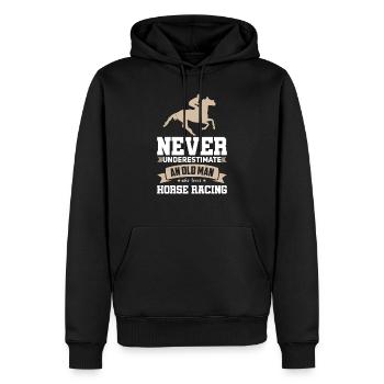 Courses de chevaux Vieux Homme Courses de chevaux - Sweat à capuche Premium bio Homme - noir - Devant - Nico (187cm)