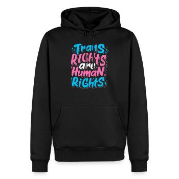 LGBTQ Fierté transgenre - Sweat à capuche Premium bio Homme - noir - Devant - Nico (187cm)