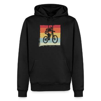 MTB Downhill - Sweat à capuche Premium bio Homme - noir - Devant - Nico (187cm)