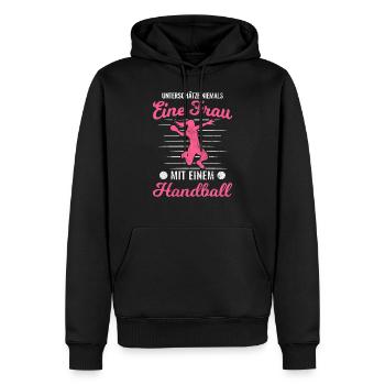 Sportart Handball Handballer - Männer Premium Bio Hoodie - Schwarz - Vorne - Nico (187cm)
