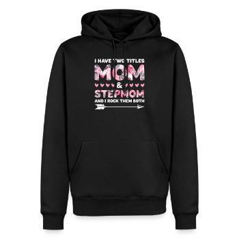 Mom stepmom stepmom gift - Men’s Premium Organic Hoodie - black - Front - Nico (187cm)
