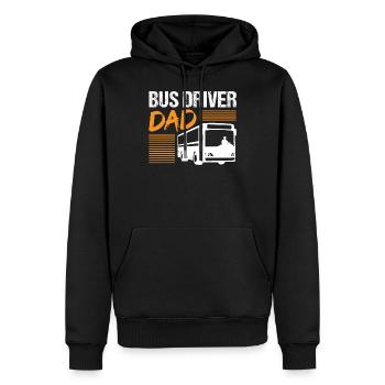 papa père chauffeur de bus bus chauffeur travail travail cadeau - Sweat à capuche Premium bio Homme - noir - Devant - Nico (187cm)